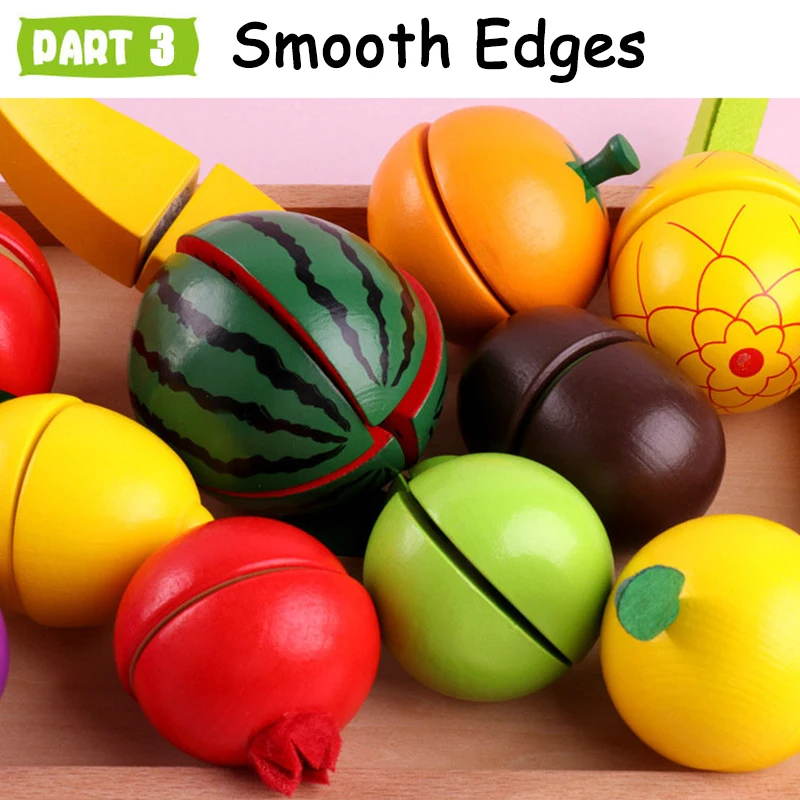 Toddler Simulation Kitchen Pretend Toy Wooden Play Food Cutting Magnetic Fruit Vegetable Set Montessori Educational Children Kid