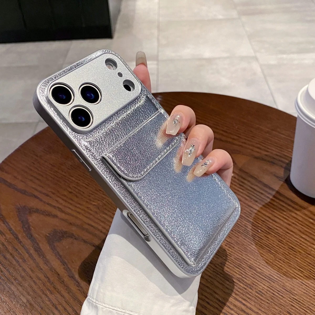 Sleek Leather Wallet Case with Card Holder and Stand Feature