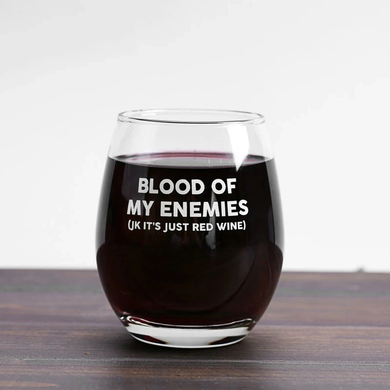 LookHUMAN Tazza In Ceramica 311g 'Blood Of My Enemies, Jk It's Coffee' - Idea Regalo Divertente Per Amanti Del Caffè, Bianca