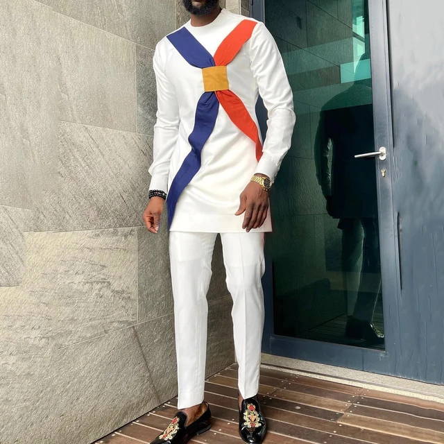 Tega Round Neck Long Sleeve Dashiki Outfit - Image 2