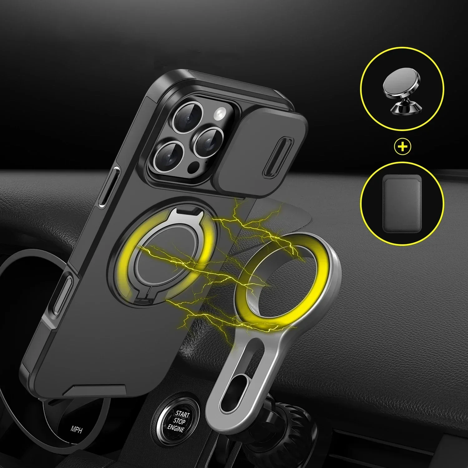 Magnetic Rugged Armor Case For iPhone 16 15 Pro Max Plus Camera - Detail 6