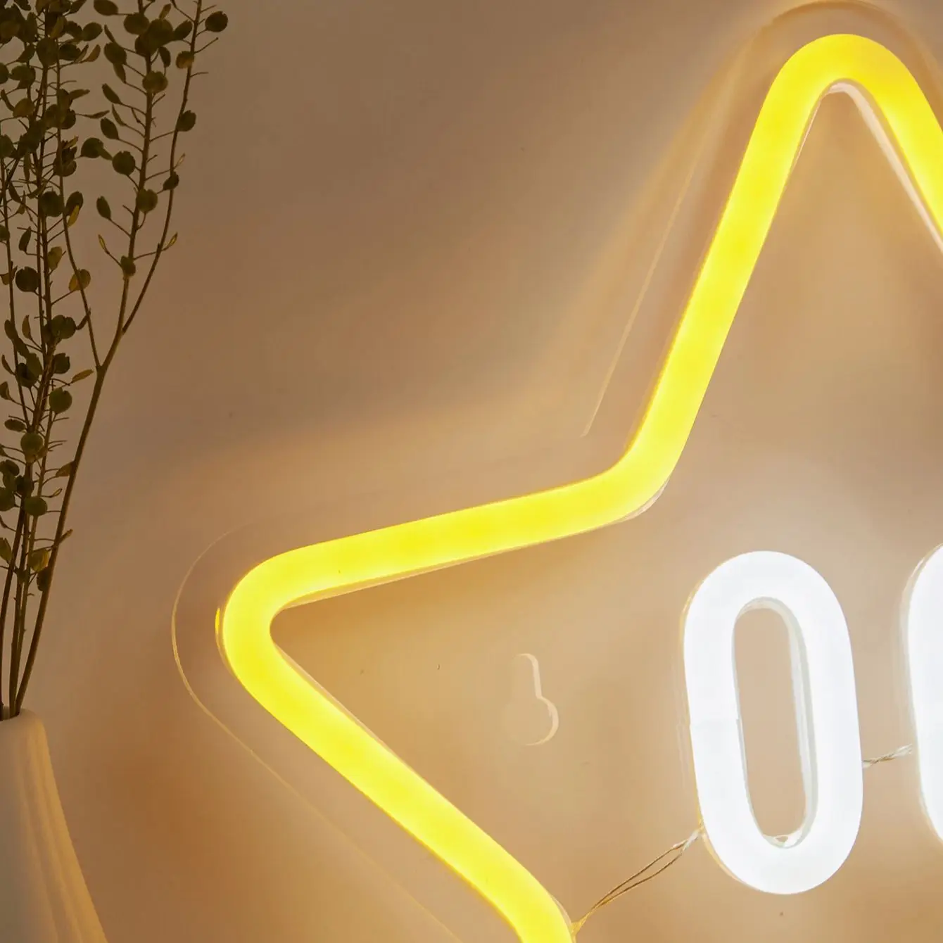 Neon Sign 1PC Cartoon Star Shape LED Neon Sign USB Powered Wall Decoration Suitable For Party Wedding