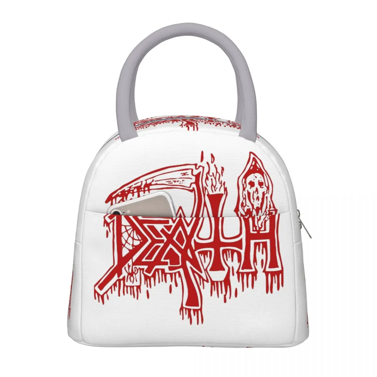 Death Band Rock Band Metal Music Thermal Insulated Lunch Bag for Office Reusable Food Container Bags Thermal Cooler Lunch Boxes