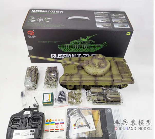 Henglong 3939 All Metal Russian T-72ERA RC Tank Model Explosive Anti-armor Remote Control Simulation RC Car Toys Gifts 6