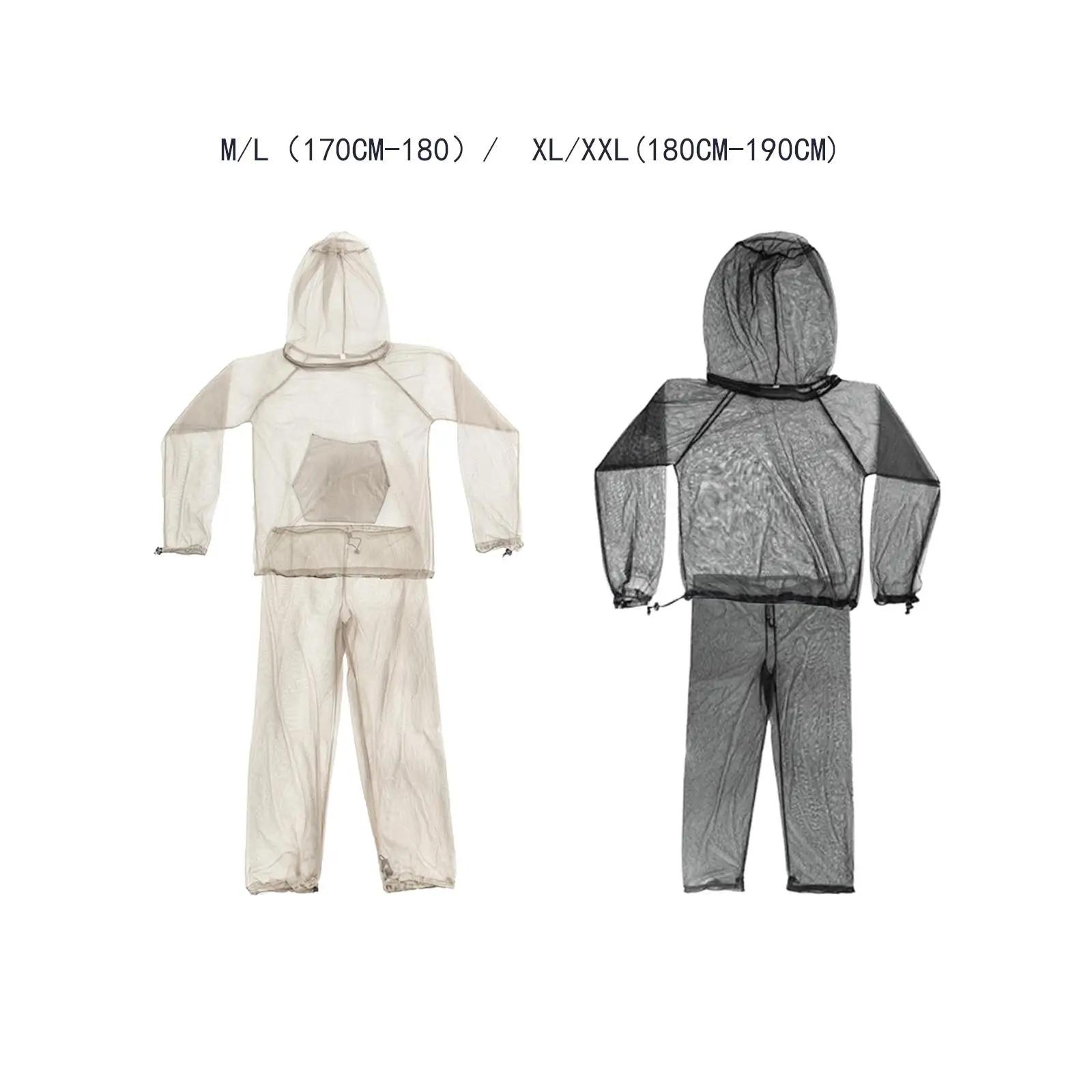 

Mosquito Net Suit Jacket Hood Pants Ghillie suits with Zipper Beekeeping Suit for Hunting Gardening Fishing Men Women Adults