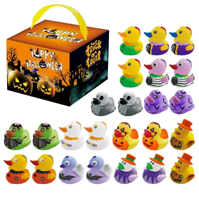 

24pcs Halloween Rubber Ducks Rubber Ducky Bath Toy Halloween Party Decor Accessories For Kids Party Favors Home Party Decoration