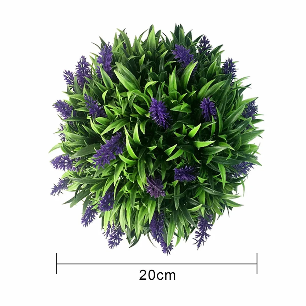 

Fake Plant Ball Lavender Topiary Hanging Basket Home Decoration Plastic Restaurant Wedding Handicraft 1pc 20cm