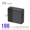 FMchip 100W Power GAN Charger Type-C QC PD Adapter Charger QC3.0 for Latop Soldering Iron Mobile Phone Replacement Adapter 5