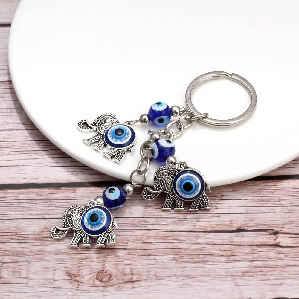 Charms Cristalli Blue Elephant Pendent Nappa Lucky Charm Portachiavi Per Auto Gioielli Di Moda Ciondolo Per Auto Accessori Per Auto
