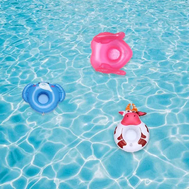 4 Portavasos Piscina Desmontables | Soporte Bebidas Junto A Piscina, Plástico Azul, 8.5x13.5 Cm
