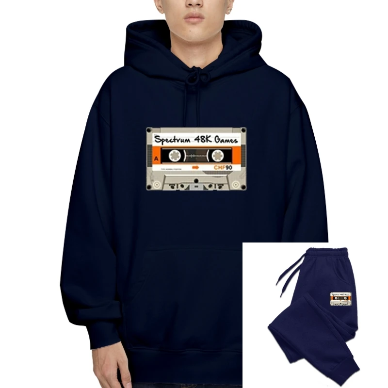 Zx Spectrum 48K School Boy Pirate C90 Cassette Games Retro Hoody Winter Plus Capispalla Con Coulisse
