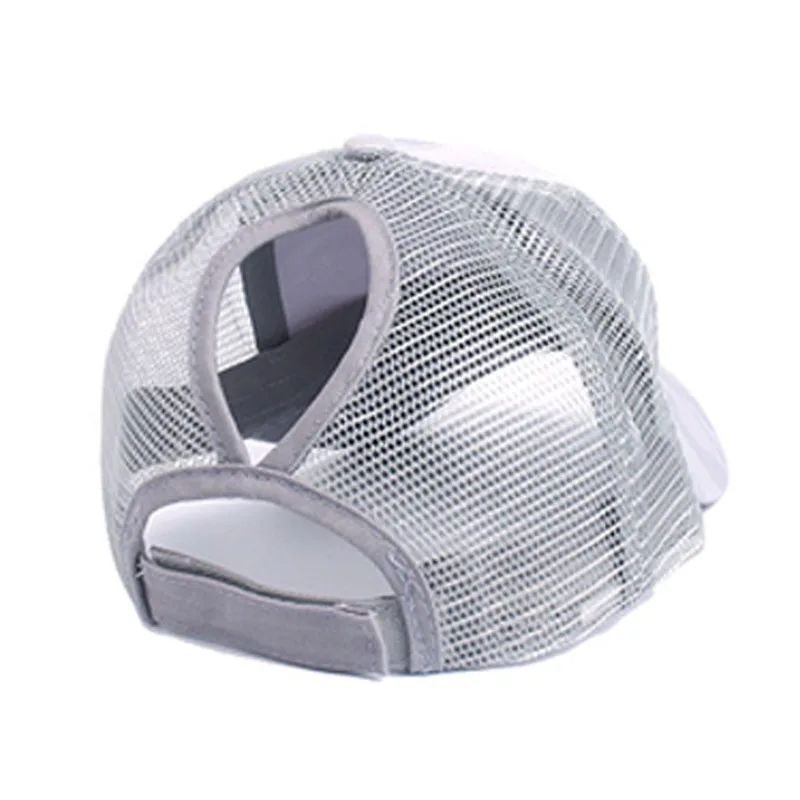 2024 New Summer Camouflage Mesh Trucker Hat Snapback Cap Chapeau Femme Fashion Messy Hair Bun Ponytail Baseball Caps for Women 6