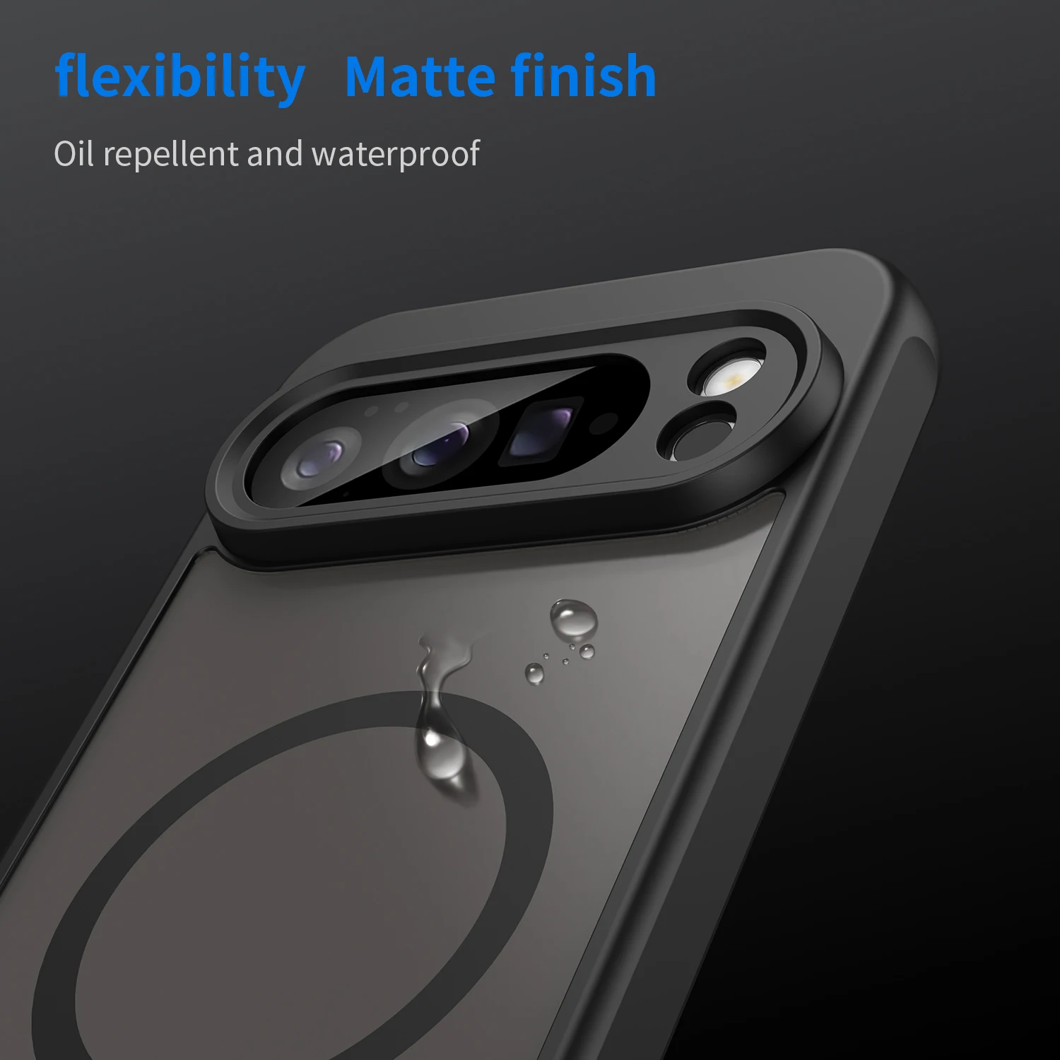 Luxury Matte Transparent MagSafe Case with Magnetic Wireless Charging Cover