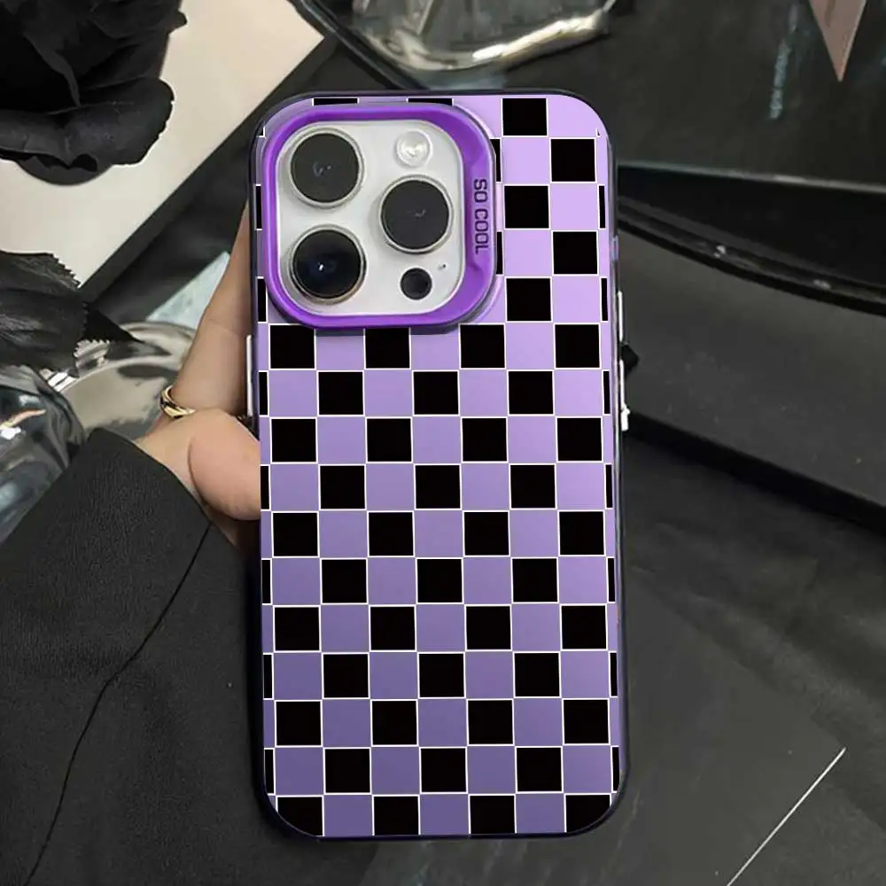 Cute Cartoon Soft Silicone Phone Cover with Silver IMD Grid Design