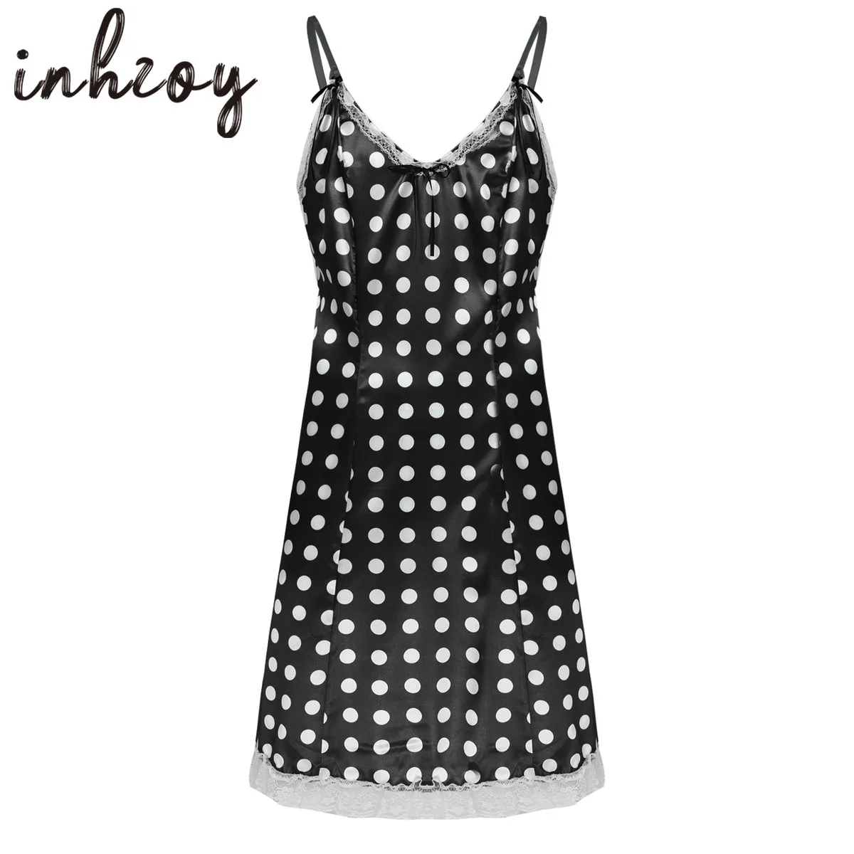 

Mens Sissy Crossdress Lingerie Lace Trim Satin Mini Dress Gay Sexy Underwear Nightwear Sleepwear