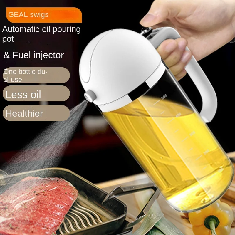 

Dual-use Oil Pot Household Kitchen Tool Pour Soy Sauce Vinegar Cooking Wine Pot Oil Spray Bottle Two-in-one Pour Oil Spray Pot