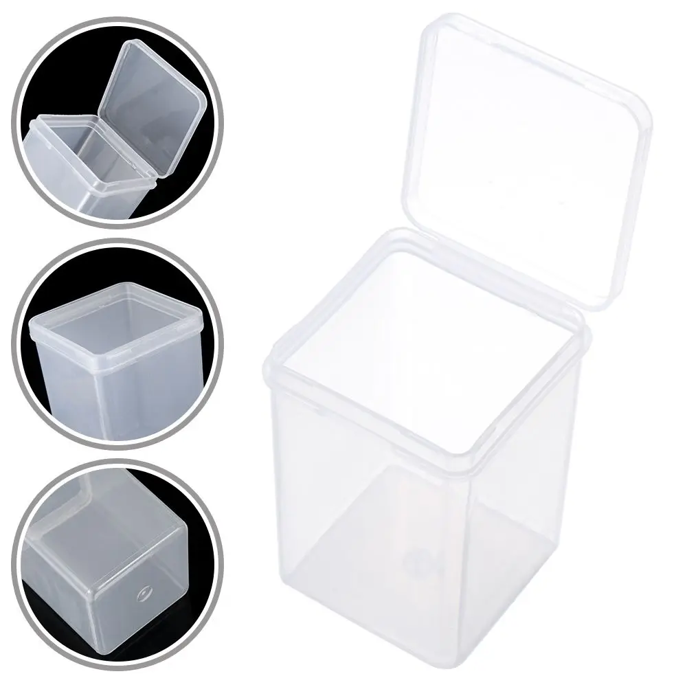 1Pcs Small Clear Plastic Beads Storage Box Small Items Crafts Hardware Storage Container Case