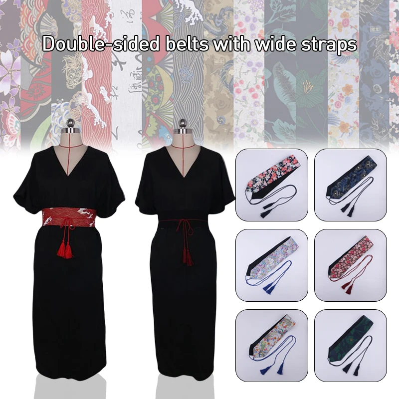

Japanese Style Kimono Wide Belt Corset Chinese Hanfu Belt Waist Belt Obi Dress Waistband Yukata Tassel Bandage Belt Yukata Obi