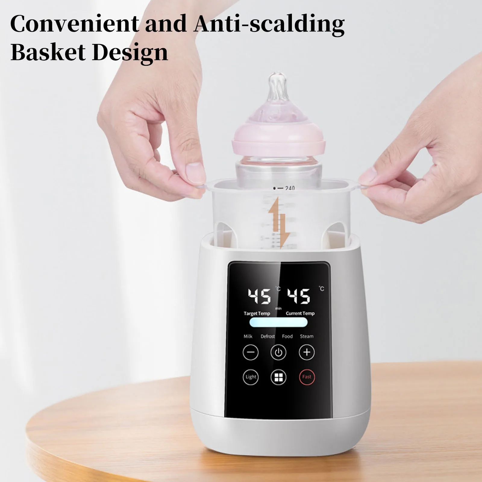6-in-1 Baby Milk Bottle Warmer Fast Warming Multi-Functional 48H Thermostat Baby Milk Warmer with Thaw for Breastmilk or Formula