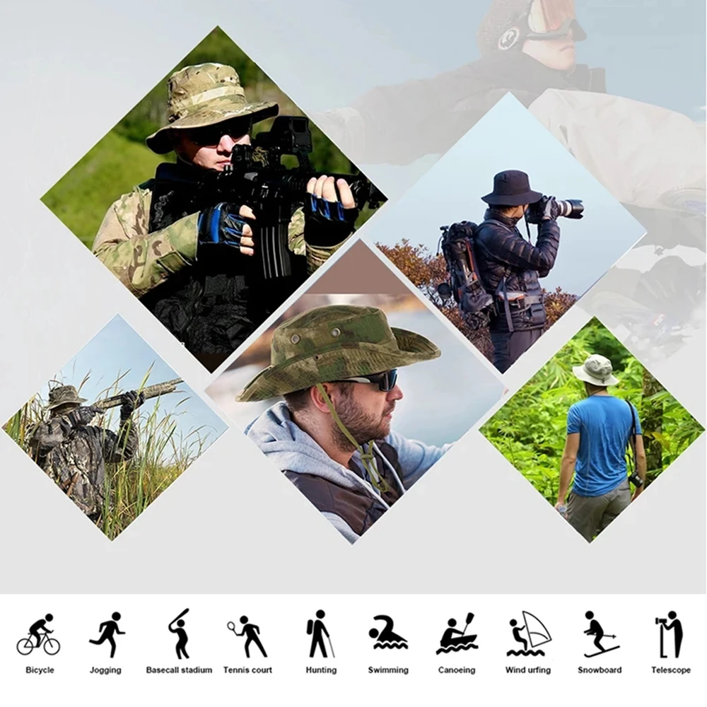 Outdoor Fishing Benny Cap Adjustable Benny Hat and Mask Sunblock UV Protection Neck Face Camouflage Hats for Hiking Fishing