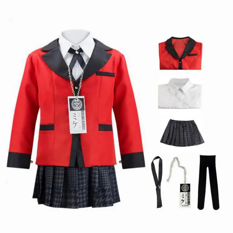 Adult Kids Anime School Girls Uniform Kakegurui Saotome Meari Jabami Yumeko Gioco D'Azzardo Forzato Yomoduki Runa Costume Cosplay