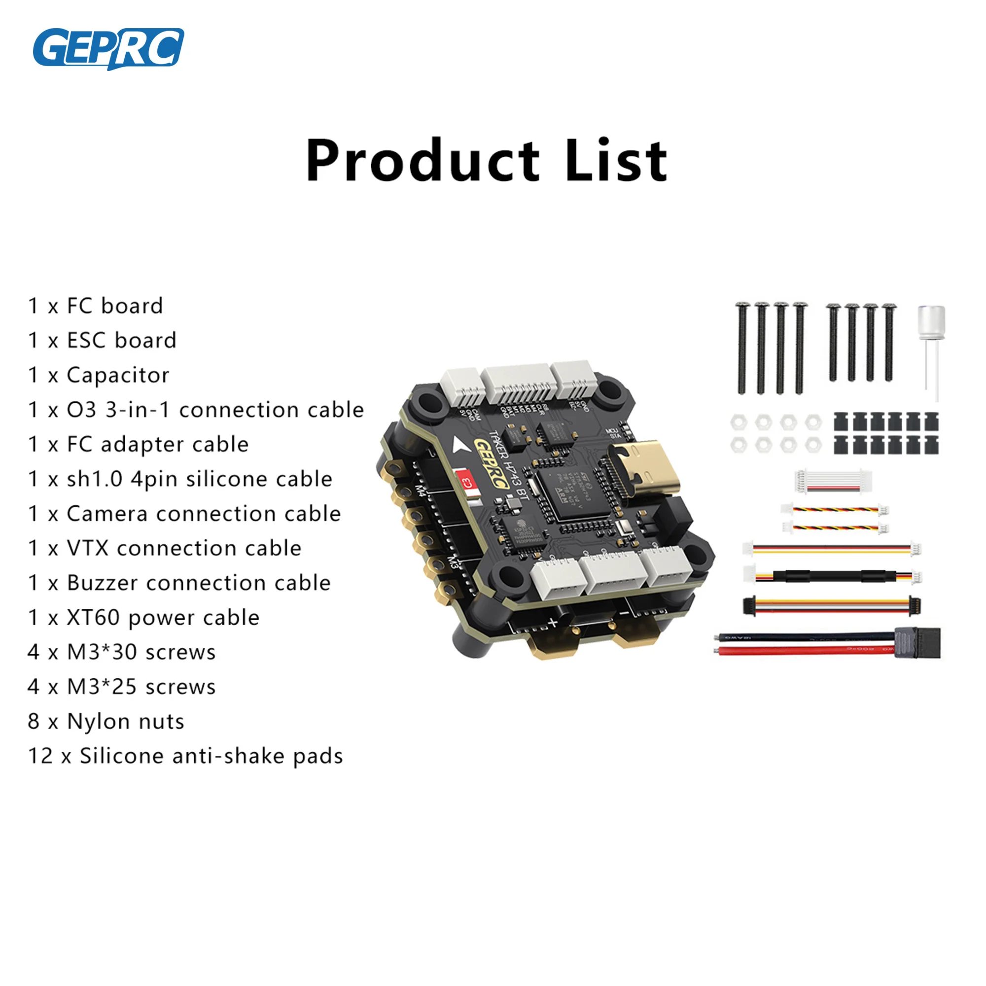 GEPRC TAKER H743 BT 32Bit 50A Stack GEP-BL32 50A 96K 4IN1 ESC Двойной гироскоп Анализ данных Запись полета Барометр Гоночный FPV Дрон thumbnail 6