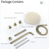Smesiteli Shower System Set  Brushed Gold Wall Mount Bathroom Faucet Hidden Brass Hot Cold Valve Bath Shower Rain Shower Kit 6