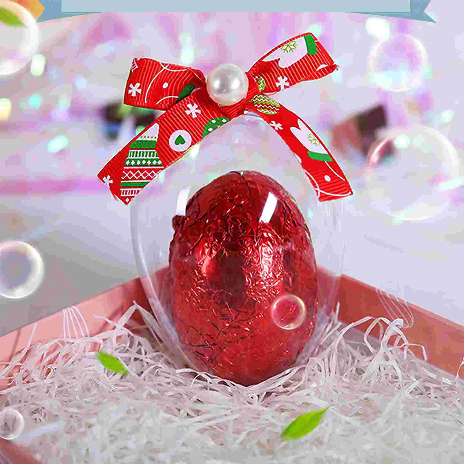 Bath Transparent Egg Balls Eggs Clear Ornament Bubble Machine Mold Easter Empty Case