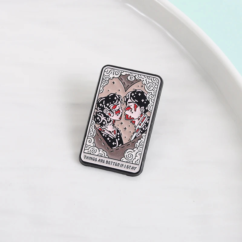 Punk Rock Enamel Pin - Things Are Better If I Stay Brooch Lapel Badge Jewelry Gift
