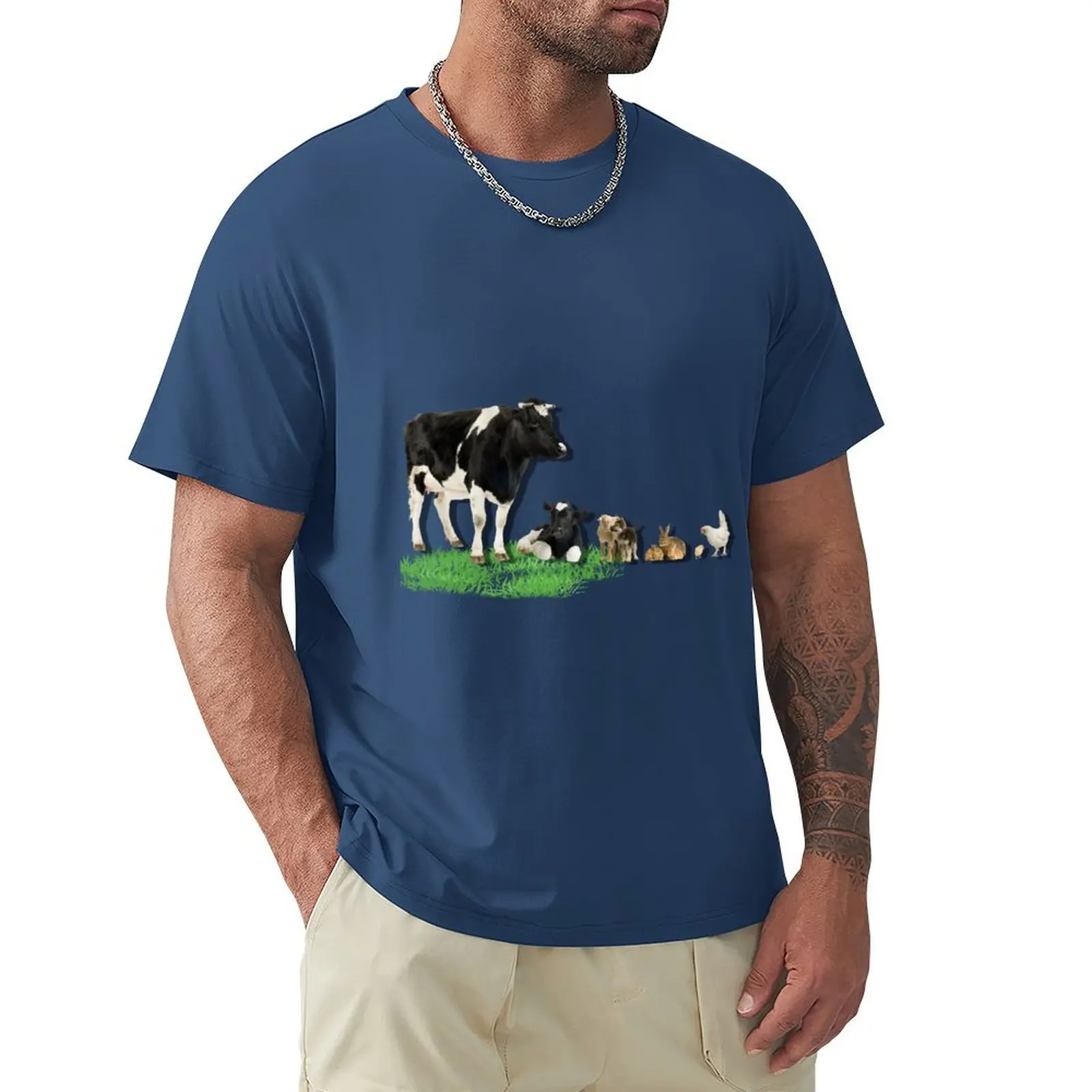 Farm animals meet up T-shirt boys whites customs mens t shirts