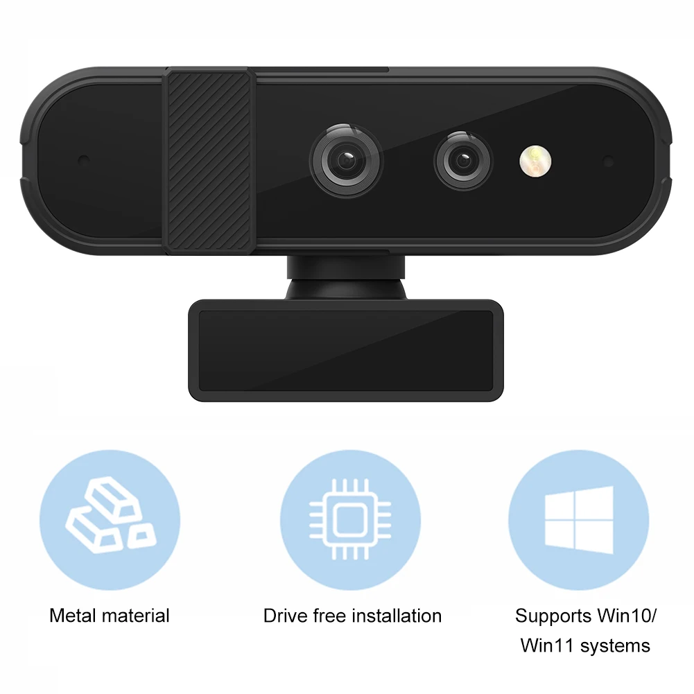 듀얼 마이크 USB 컴퓨터 웹 카메라, HD 1080P, 30FPS 데스크탑 캠, Windows Hello용, 게임 라이브 스트리밍 회의용