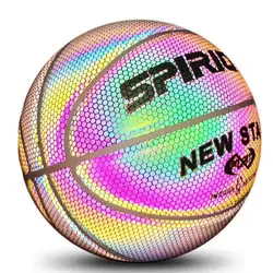 Reflective Basketball Balls Size 7 Wear-Resistant Luminous Night Light Ball Glowing Basketball Accessories For Kids Women Men