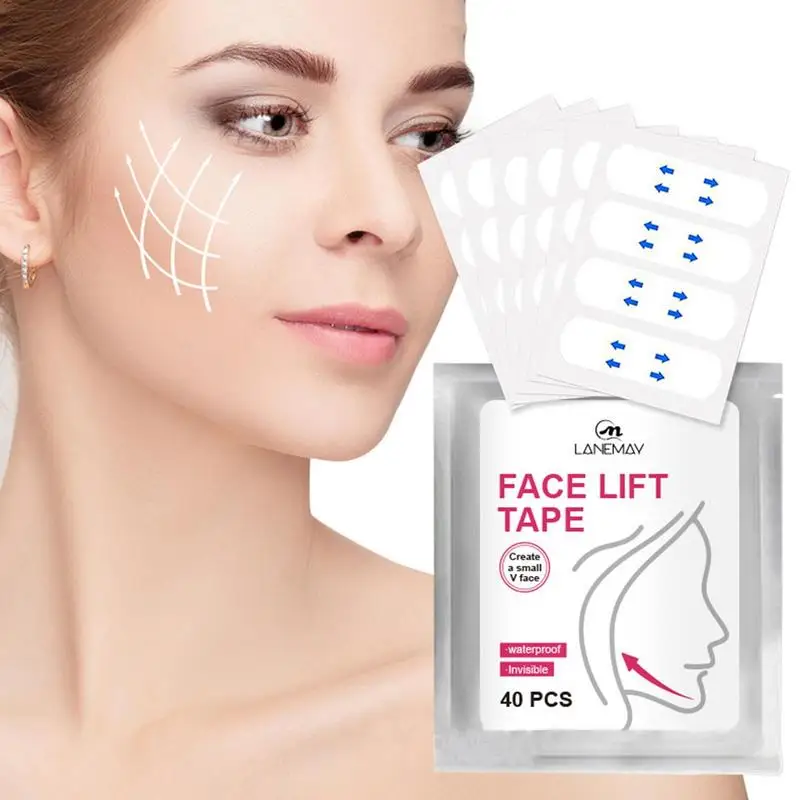 

Skin Tape For Face Neck Slimmer Double Chin Reducer 40pcs Face Lifting Masque Chin Shaper For Women Face Neck Slimmer Double