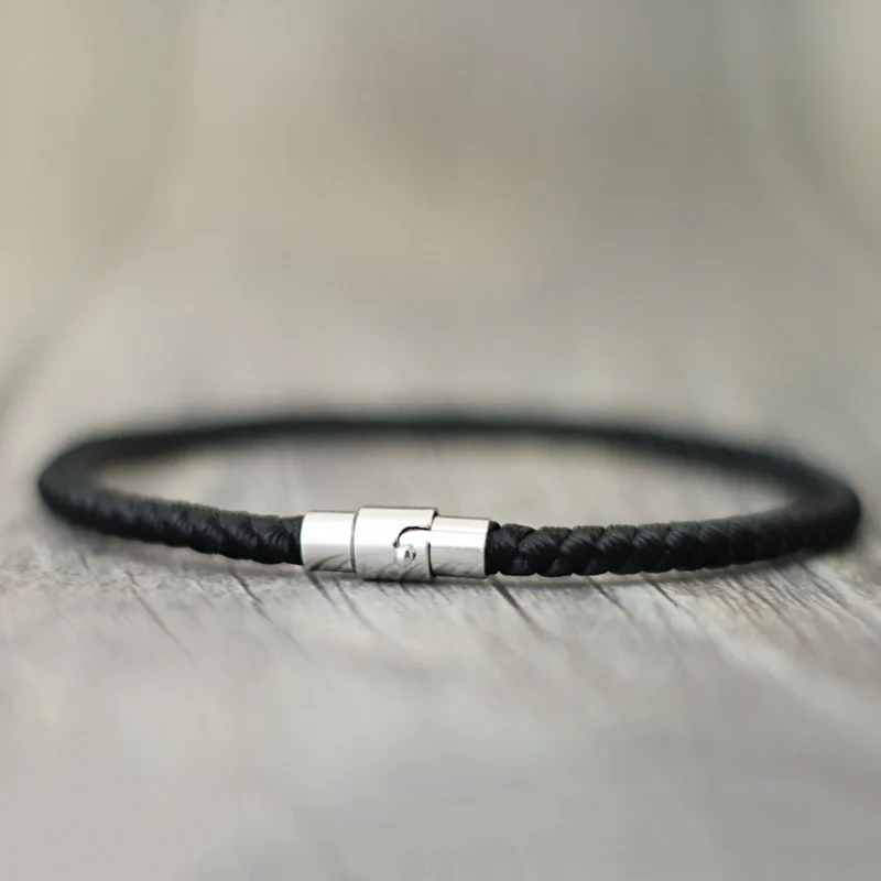 Neues minimalistisches Kielseil-Armband für Herren, Güteklasse A, 4 mm, glückliches rotes Fadenarmband, 5 Farben, Freizeit, vielseitiges Zubehör, Pulseria Homme – Detail 8