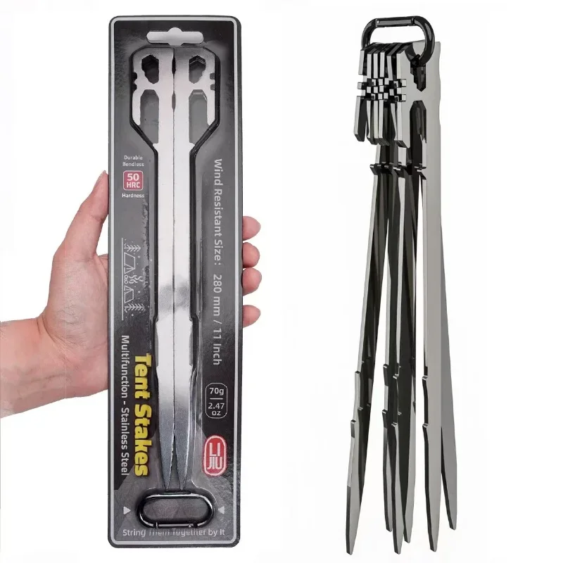 Stainless steel tent nails outdoor camping nails fixed stakes hiking camping supplies 1 piece/pack