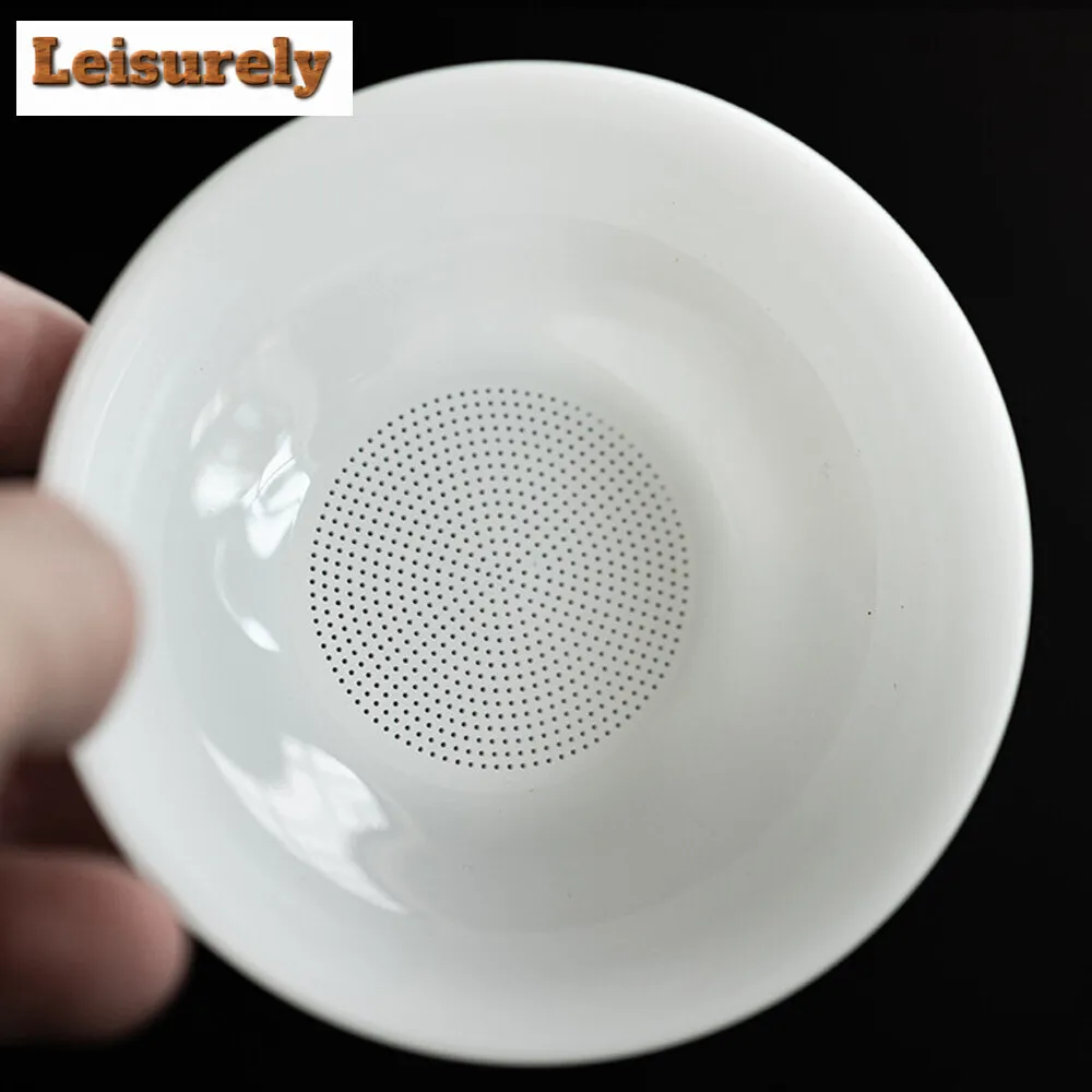 Exquisite Ice Seed Jade White Porcelain Petal Tea Separator Infusor Tea Strainer Tea Brewing Tea Filter Tea Ceremony Decoration