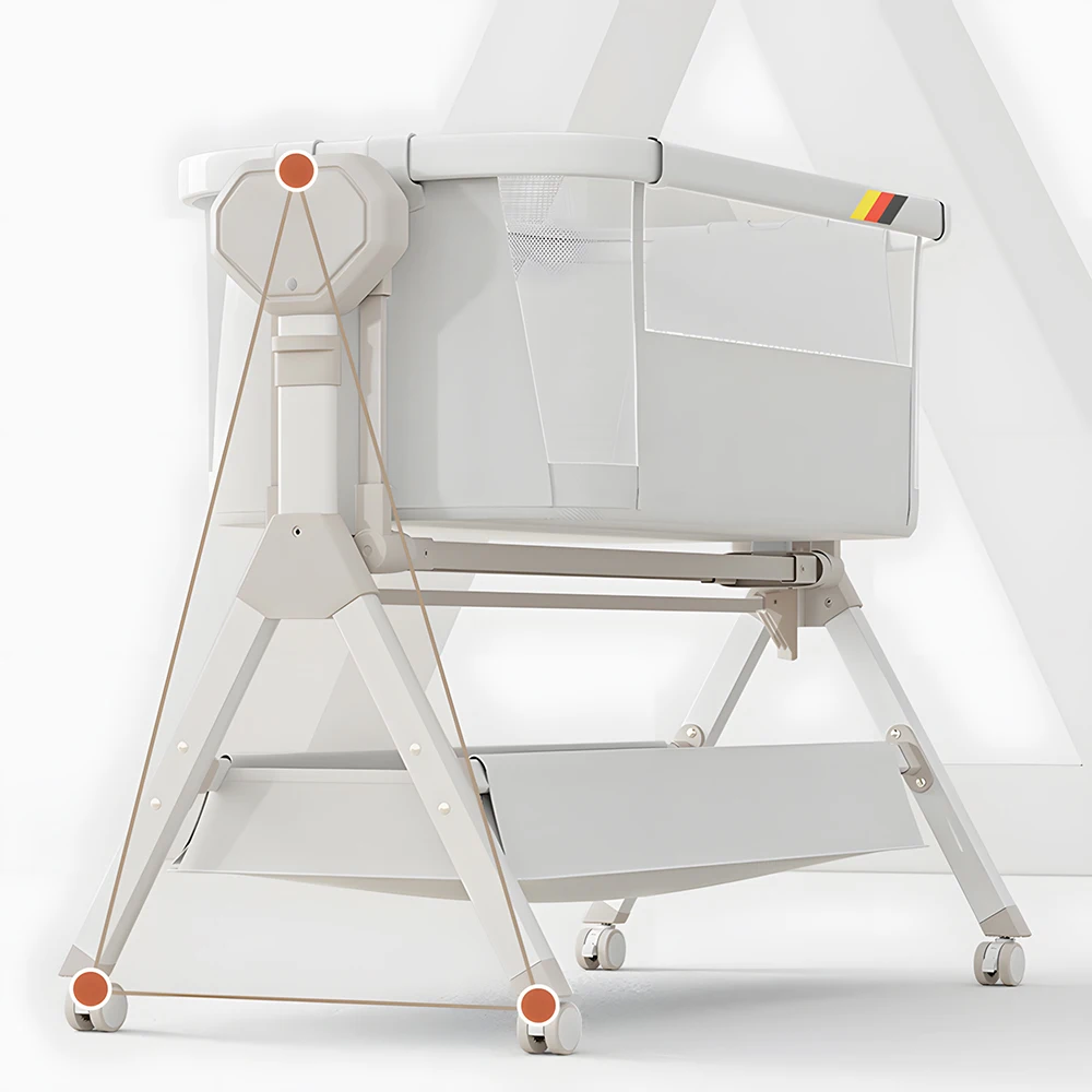 Rocking Baby Bassinet,Baby Cribs,Newborn Co-Sleeper,Infant Beside Sleeper,Unisex Baby Bed Cribs, Portable Travel Crib,Cradle