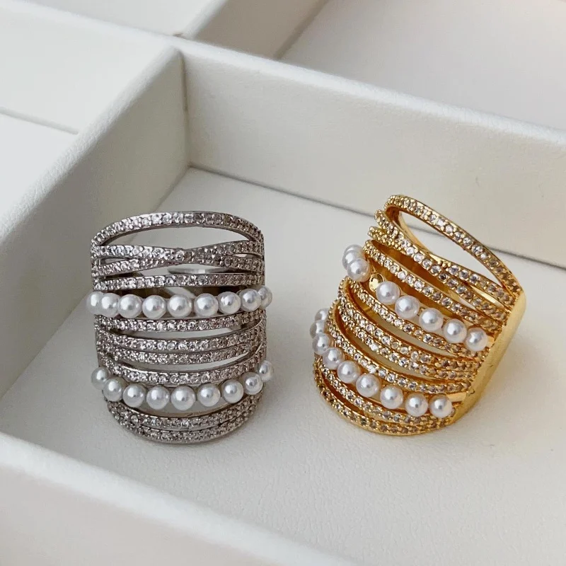 

Кольца BenS с жемчугом для женщин, 5 А, кубический цирконий, открытые крупные кольца высокого качества, мужские кольца, модные кольца, оптовая продажа ювелирных изделий