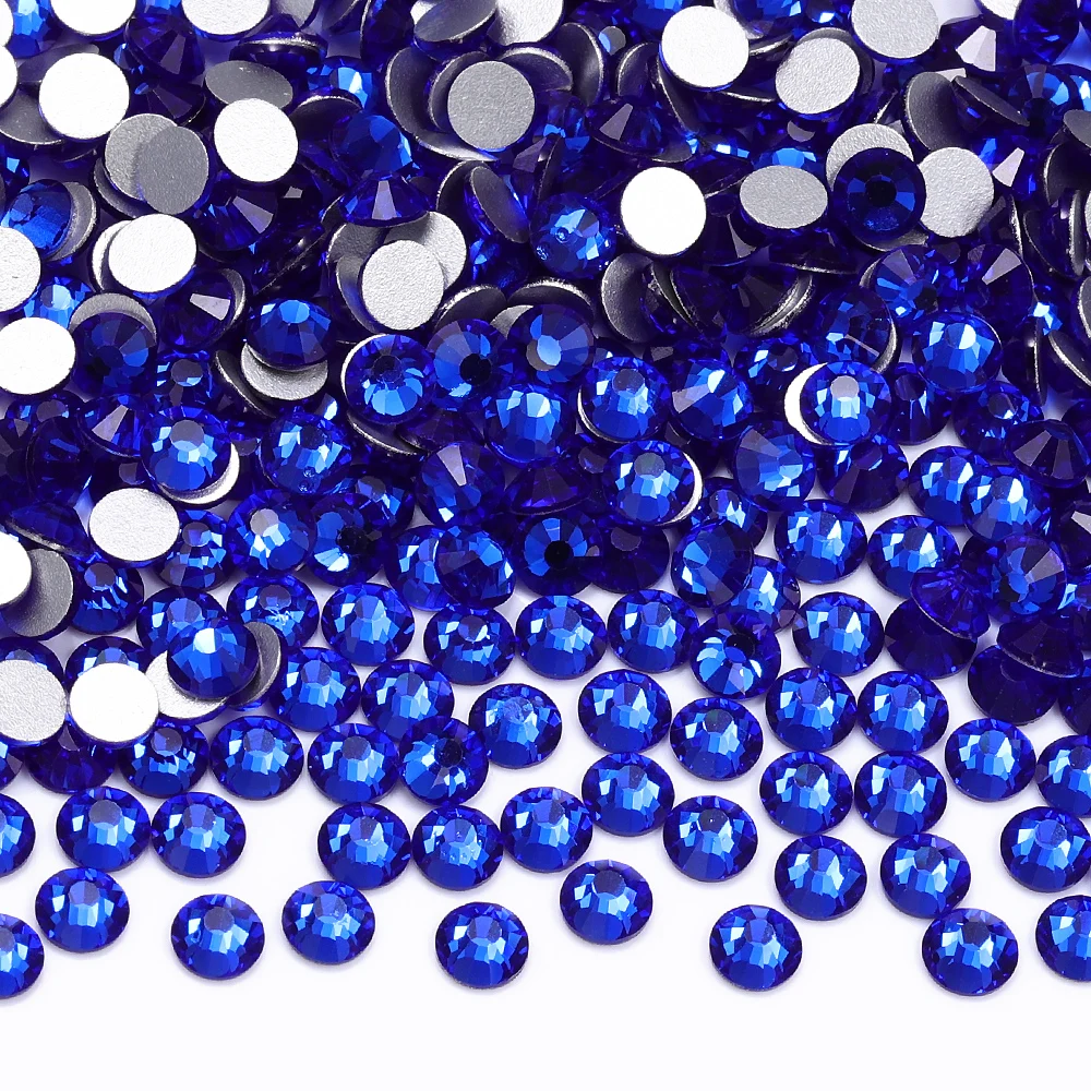High-Quality Silver Glitter Glass Crystal Rhinestones for Nail Art and Wedding Dress Decoration