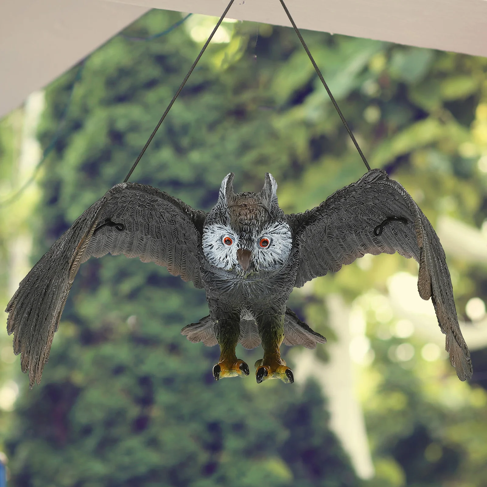 

Garden Hanging Ornament Bird Deterrent Realistic Yard Toys Decorative Craft Chic Pendant Owl for