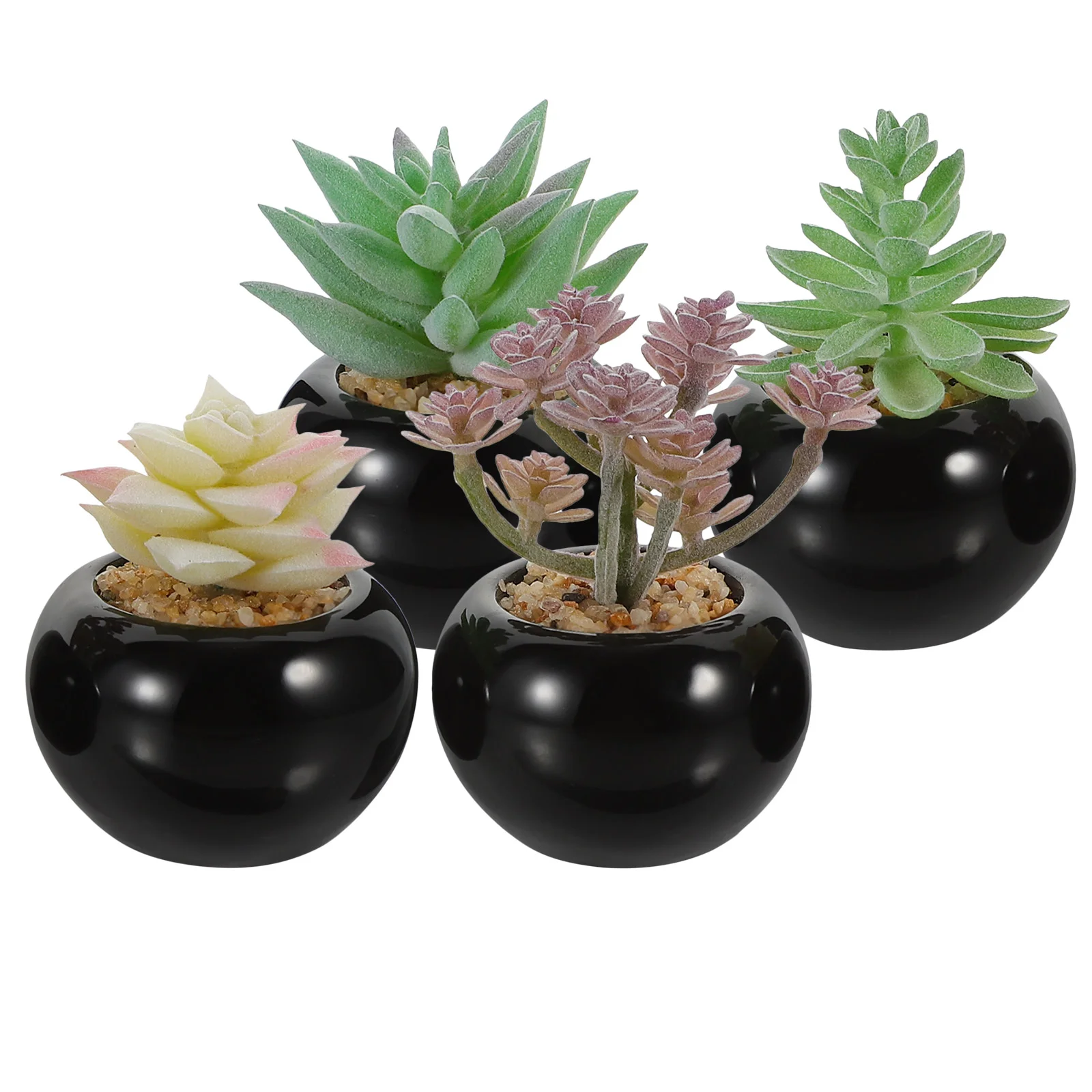 

4 Pcs Plant Simulated Bonsai Mini Fake Faux Succulents Pots Plants for Desk Artificial Potted
