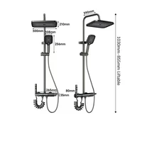 Bathroom Shower Multifunctional Pressurization Rain Faucets System Sets Digital Display Piano Button Ambient Light Shower Set 6