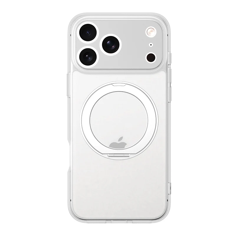 360° Rotating Magnetic Stand Case with Stress Relief Ring and Full Lens Cover