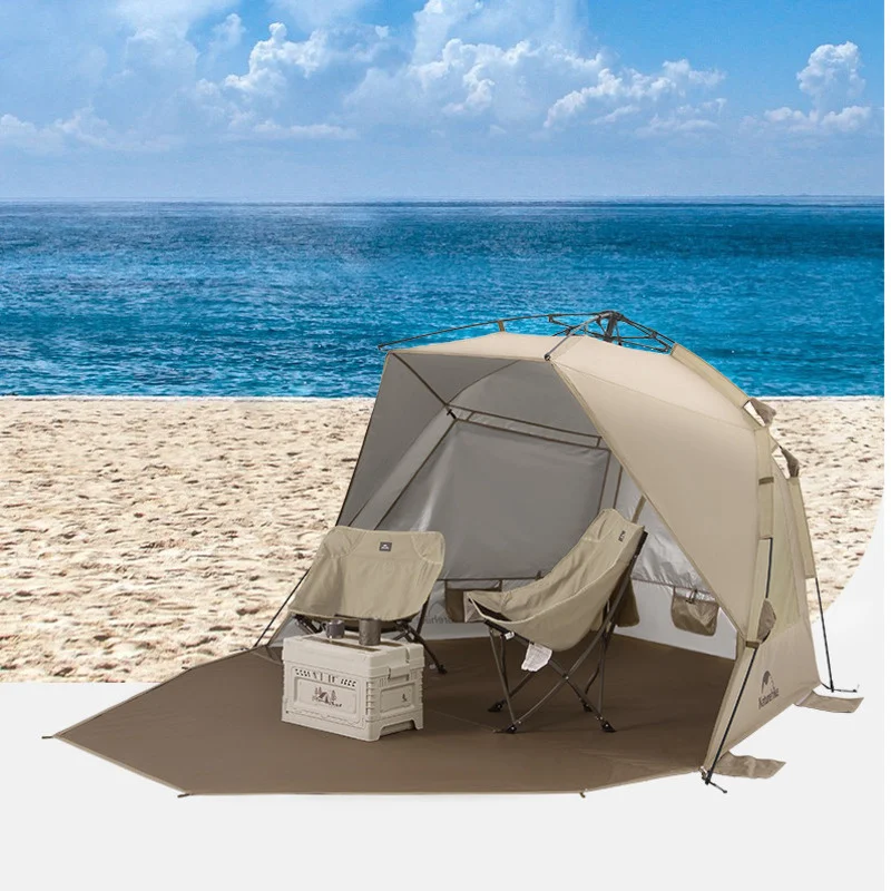 Naturehike New Exquisite Camping Semi Open Beach Automatic Tent Outdoor Camping Awning UV Proof Tent