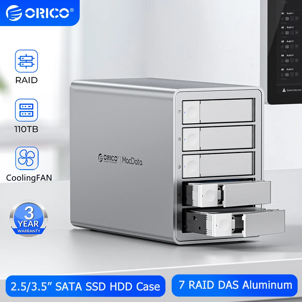 ORICO 4/5 Bay Hard Drive Enclosure RAID inch SATA SSD HDD