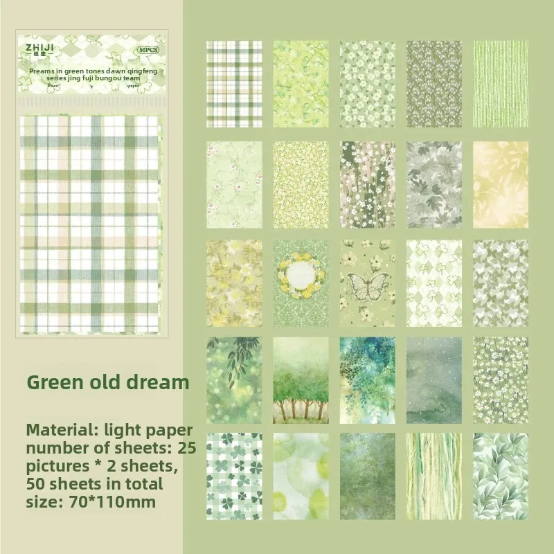 50-Piece Decorative Journaling and Scrapbooking Paper Set