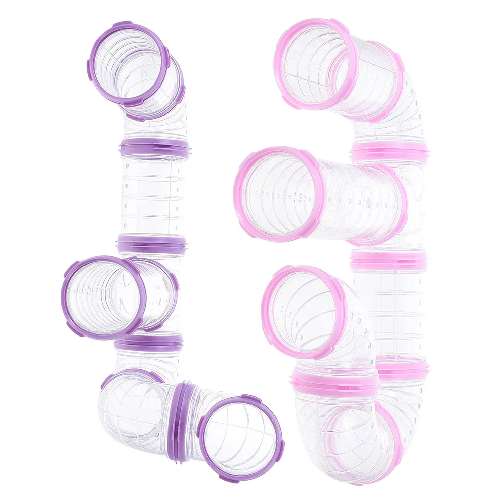 

16 Pcs Hamster Tunnel Toy Guinea Pig Toys Tube Cage External 8 Piece Set Fitting