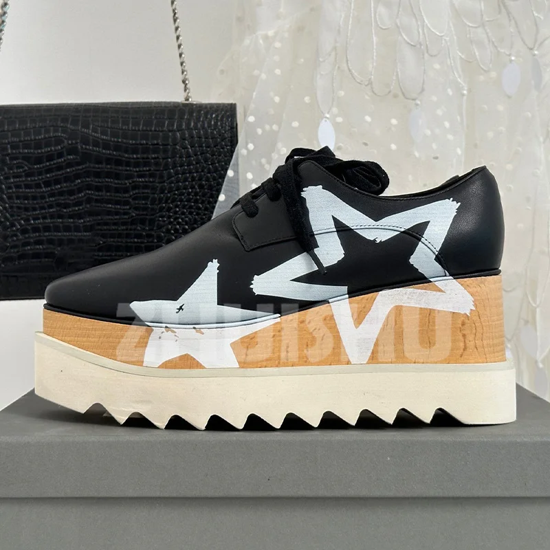 

Туфли женские из натуральной кожи, на толстой подошве, демисезонные