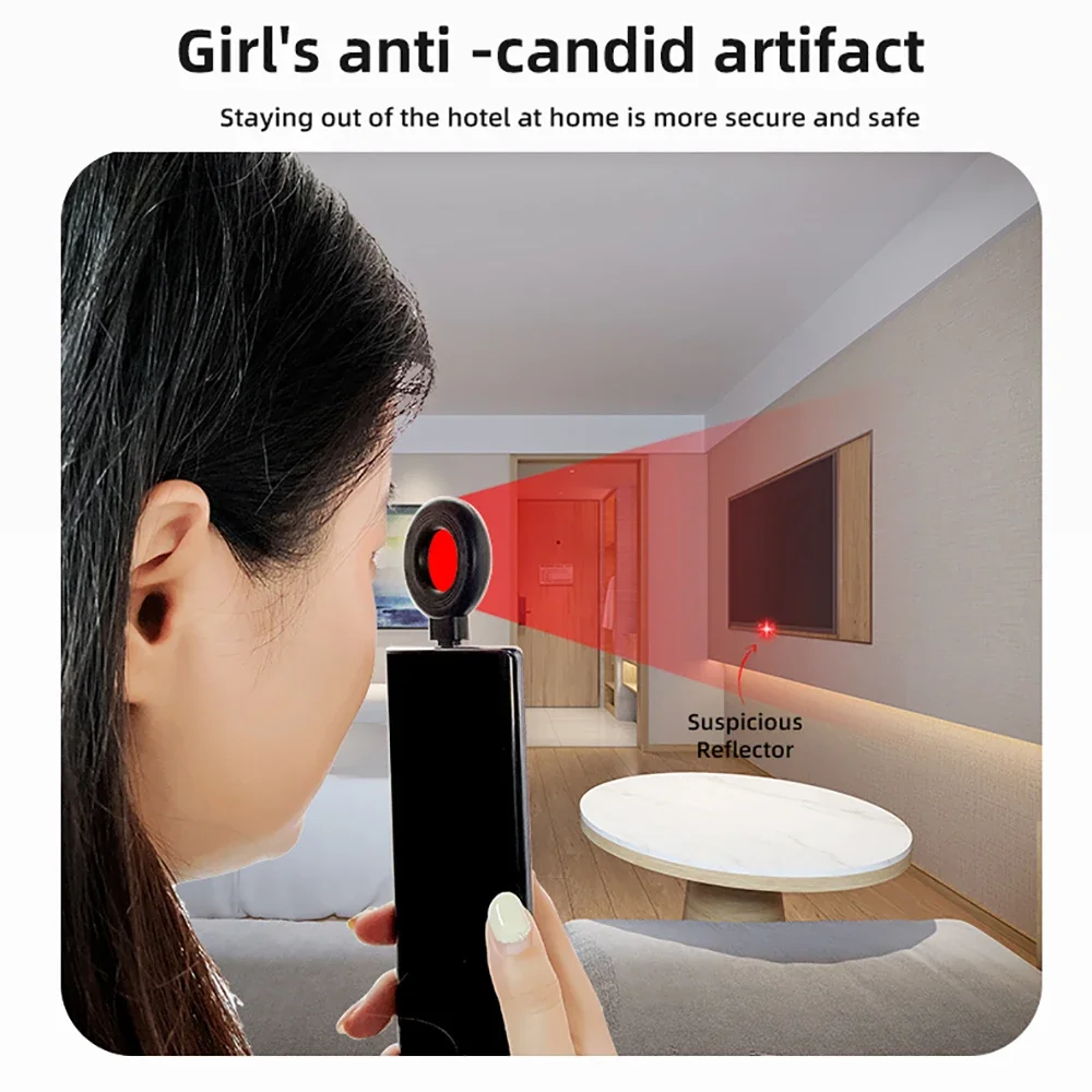 Portable Camera Detector Rf Detector IR Alarm for Outdoor Travel Hotel Rental Anti Candid Hidden Camera Finder Led Light hidden camera detector,infrared camera detector,camera detector