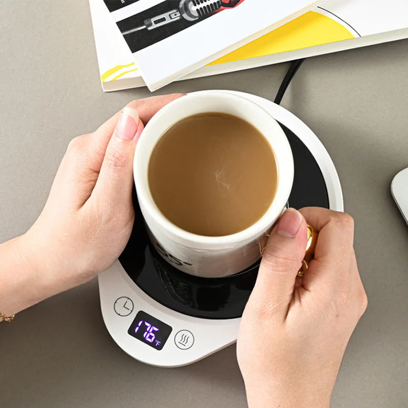 110V/220V Cup Heater Coffee Mug Warmer Hot Tea Makers Electric Hot Plate Heating Pad 3 Gear Warmer Coaster Thermal Mug Heater 4